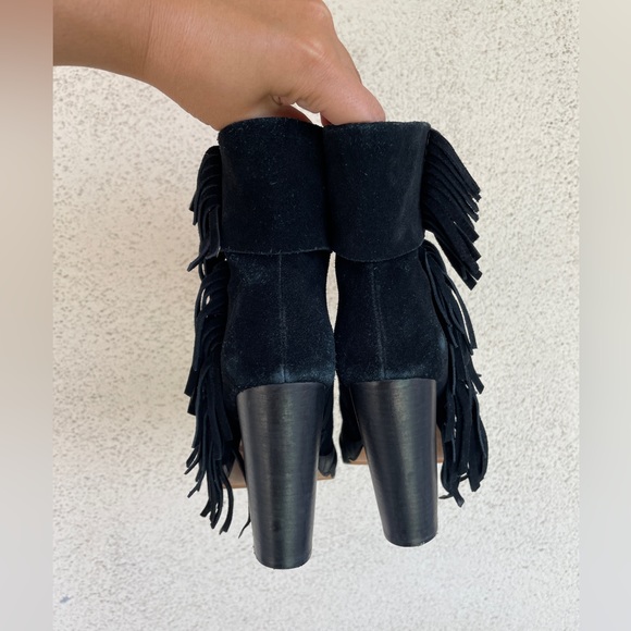 Jeffrey Campbell Ibiza Suede Fringe Boots Black (Size 6) - Picture 5 of 6